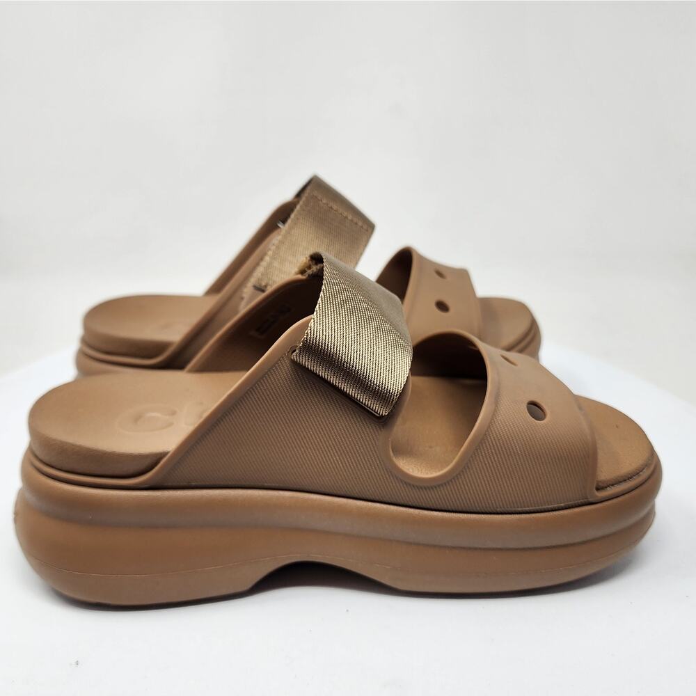 Crocs Soho Two-Strap Platform Slide Sandals Women 6M Sepia Brown Adjustable NWOB - Picture 8 of 11